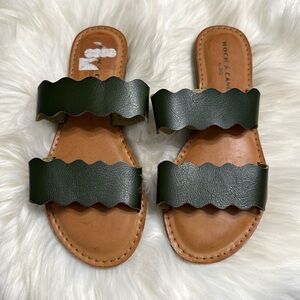 Rock & Candy Green and Tan Sandals